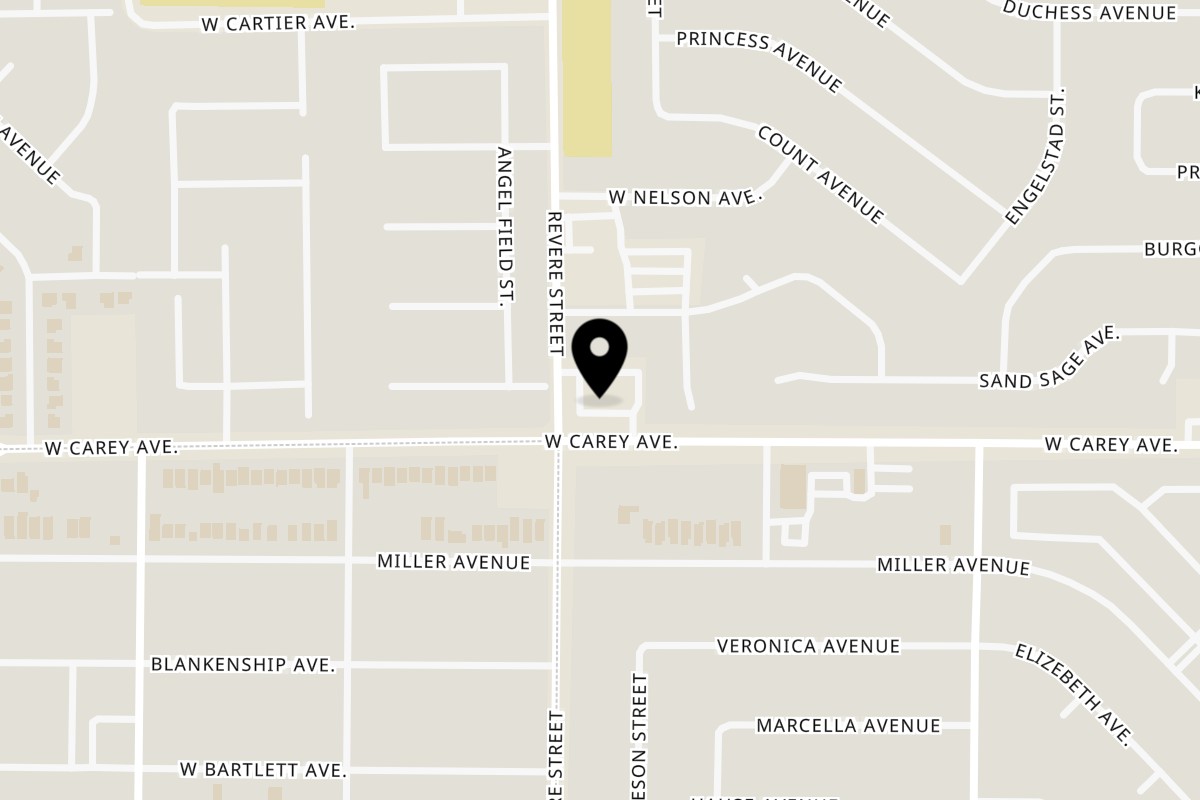 Map showing the location of Ely Restaurant Antojitos Oaxaquenos on 722 W Carey Ave Suite C in North Las Vegas